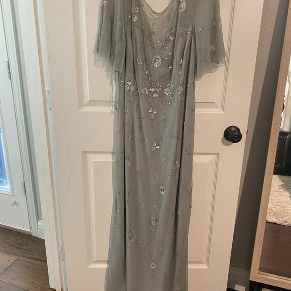 Adrianna Papell AP1E210246 - Beaded Illusion Neckline Gown - Picture 6 of 7